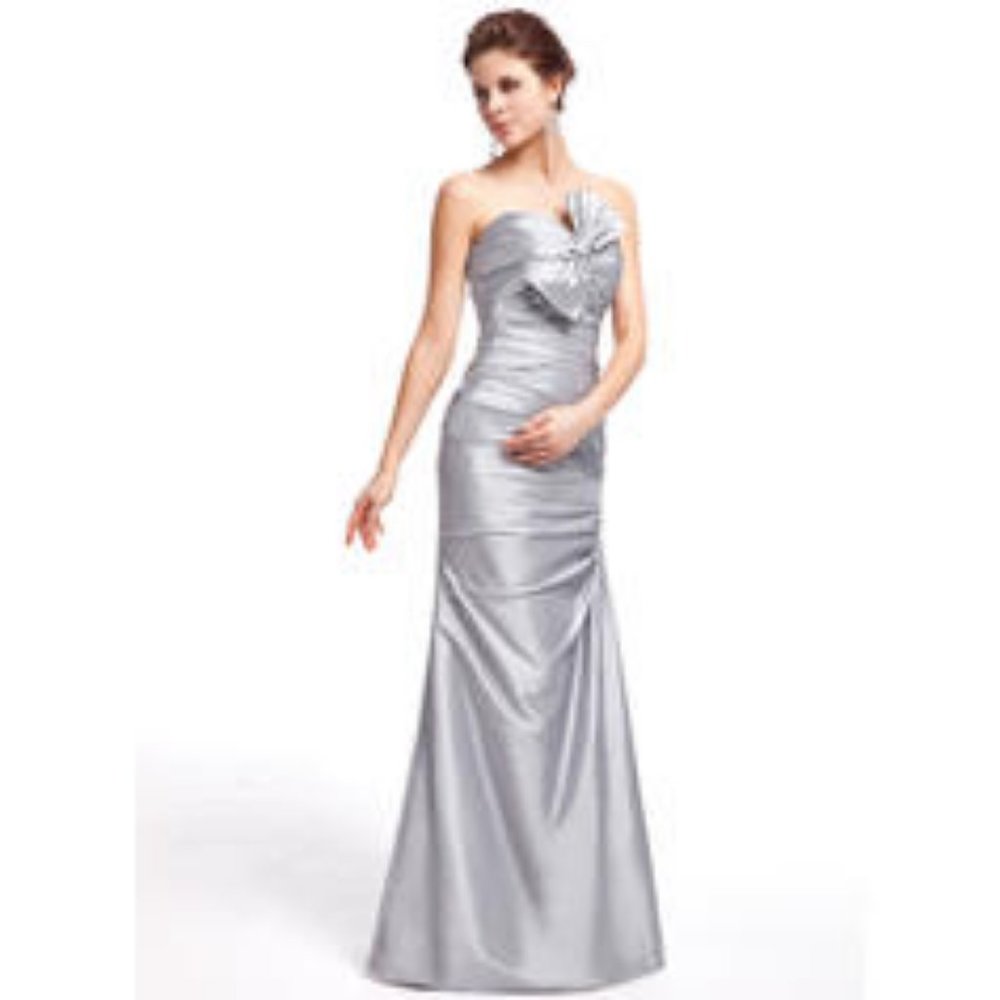 BLACK Sheath/Column Sleeveless Ruffle Bow Taffeta